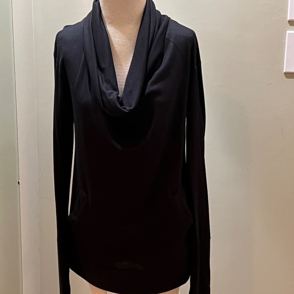 Black long sleeve cowl neck tunic